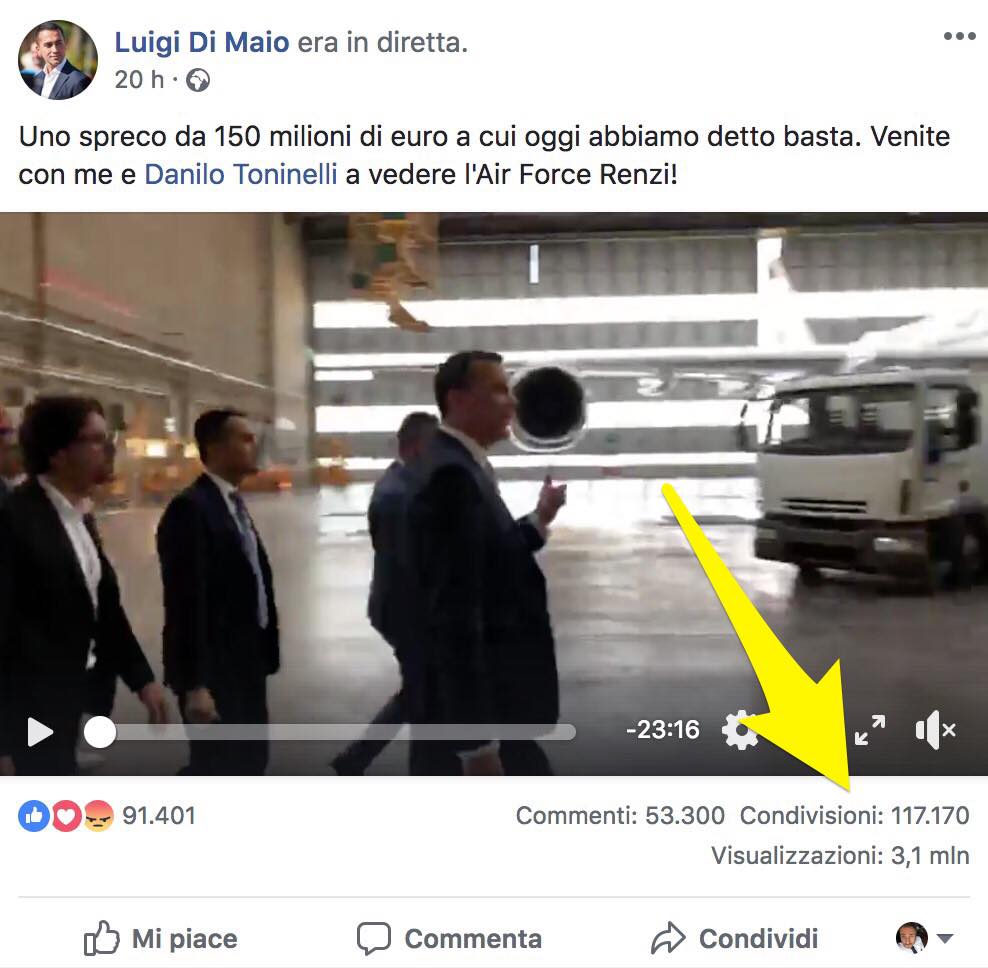 L'aereo di Renzi